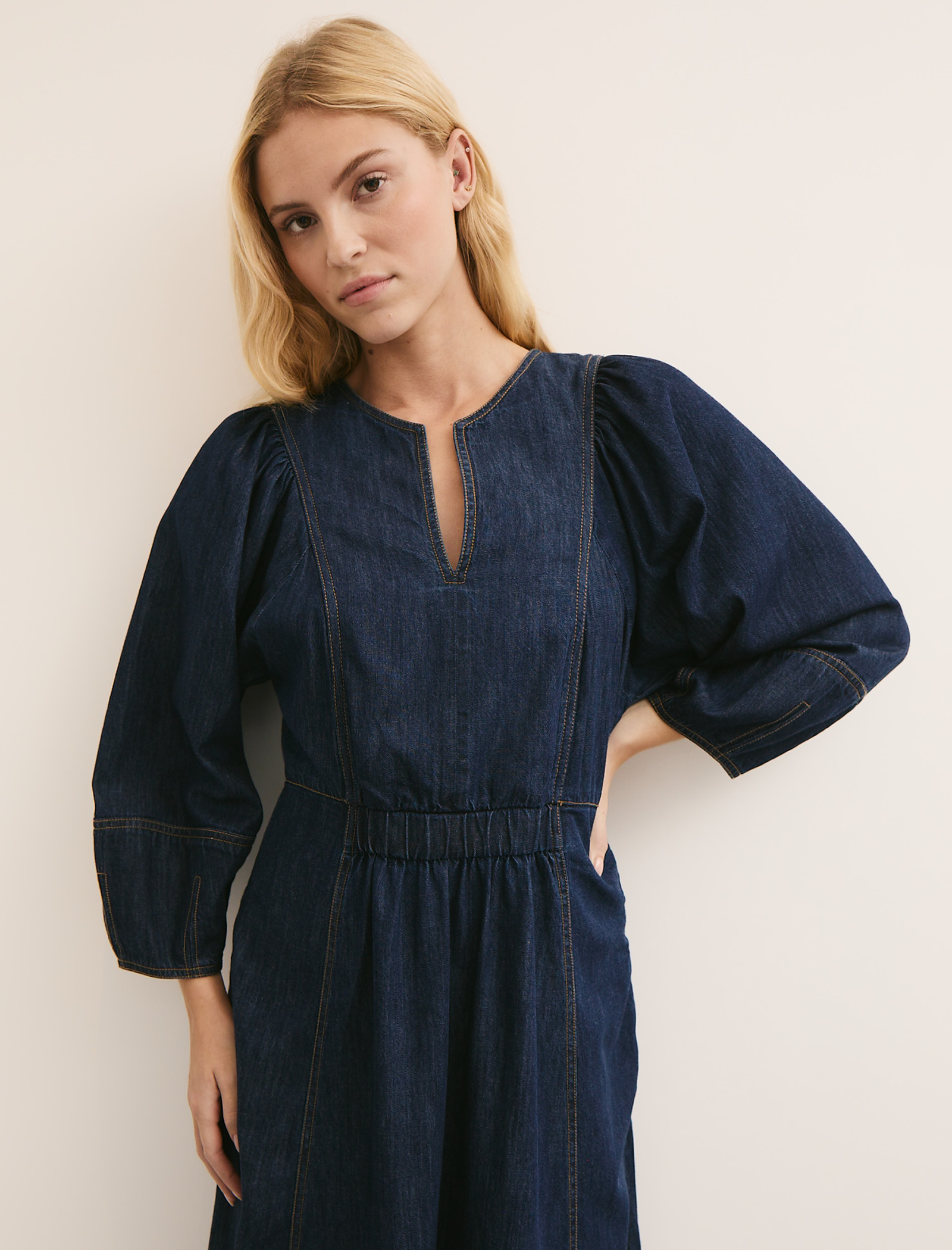 Jude Denim Maxi Dress - Dark Blue - Image 8